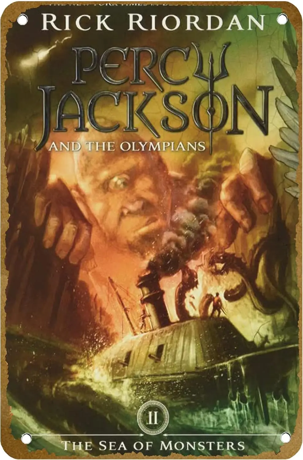 Percy Jackson y los olímpicos: el mar de los monstruos, cartel de Metal, Logo de cartel de estaño, Club familiar, Bar, cafetería, decoración artística de pared para dormitorio