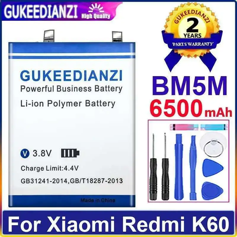 

Reliable Power Supply For Xiaomi Redmi K60 6500Mah BM5M Long Lasting Mobile Phone Battery