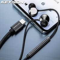 KEYSION Type-C Ceramic Wired Headset HiFi Bass Stereo Music Earphones In-ear Mic USB C Headphones for iPhone 15 Samsung Xiaomi