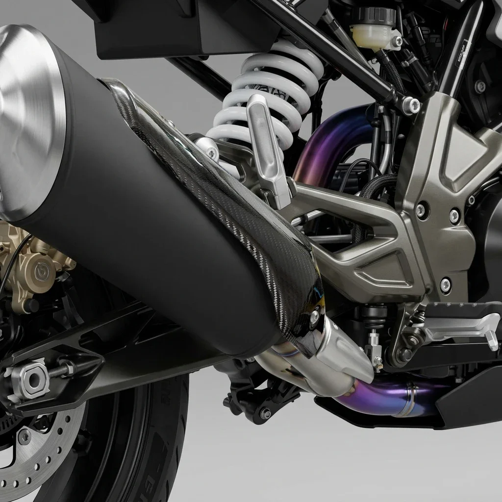 Carbon Fiber Motorcycle Exhaust Pipe Thermal Insulation Cover for BMW Motorrad G310R 2016-2023