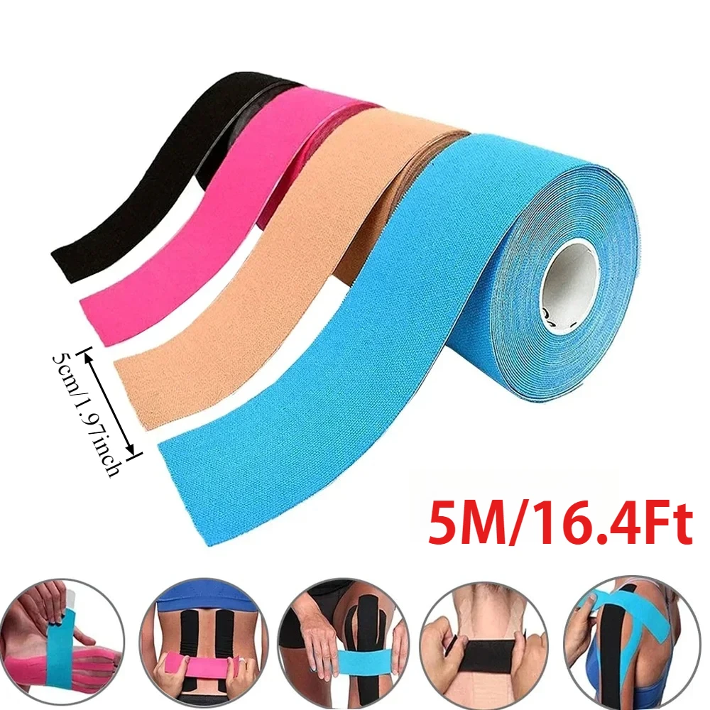 1-3 قطعة 5 سنتيمتر * 5 متر الرياضة شريط علم الحركة رياضي مطاطا نيباد العضلات لتخفيف الآلام الركبة تسجيل اللياقة البدنية الجري السباحة كرة القدم