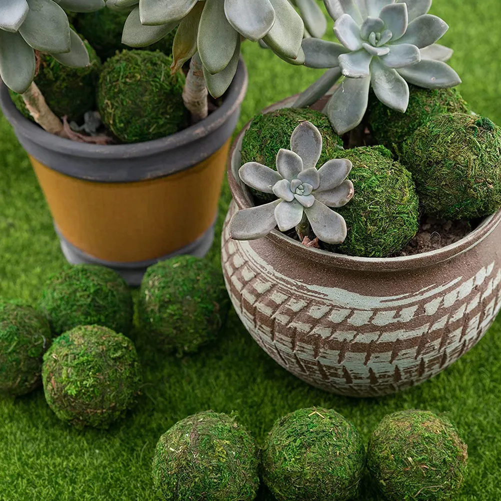 

14pcs Simulated Moss Ball Decor Home Ornament Vase Bowl Filler Diy Floral Arrangement Wedding Party Decoration Garden Adornment