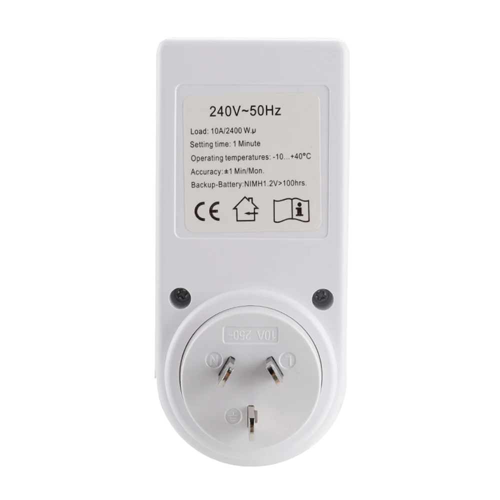 US AU UK EU Plug Digital Weekly Programmable Electrical Wall Plug-in Power Socket Timer Switch Outlet Time Clock 220V 110V AC