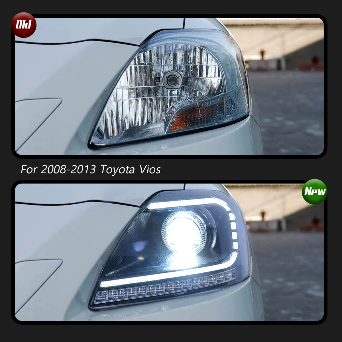 

TYPY автомобильная фара для Toyota Vios, обновленная, модифицированная для нового DRL, динамический указатель поворота, светодиодная фара, автоаксессуары 2008-2013