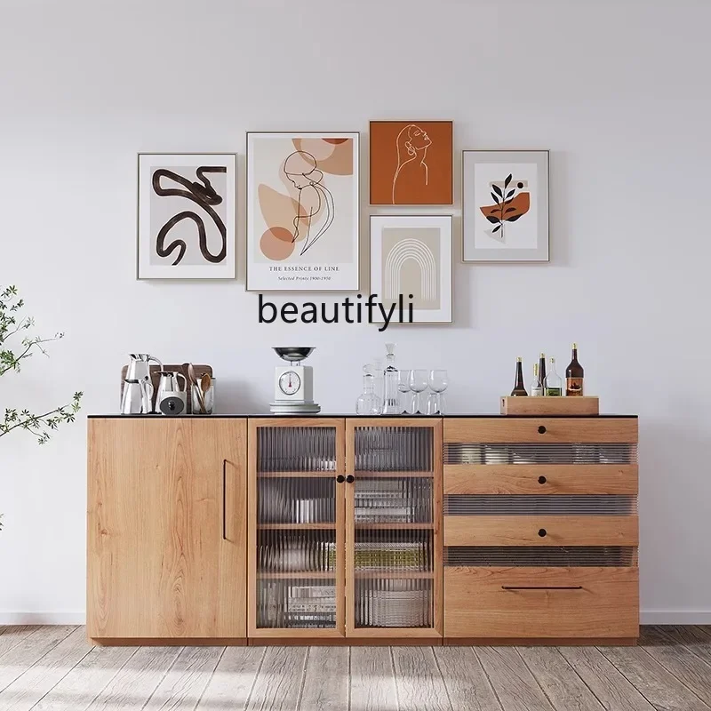 S Podłoga z litego drewna Kombinacja Kredens Szafka do przechowywania Komoda z szufladami Ściana Mały wyświetlacz do mieszkania Wielofunkcyjny