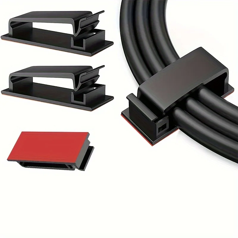 4 R-shaped wiring buckles, self-adhesive cable fixing seat, wire and cable sorting and storage fixing device