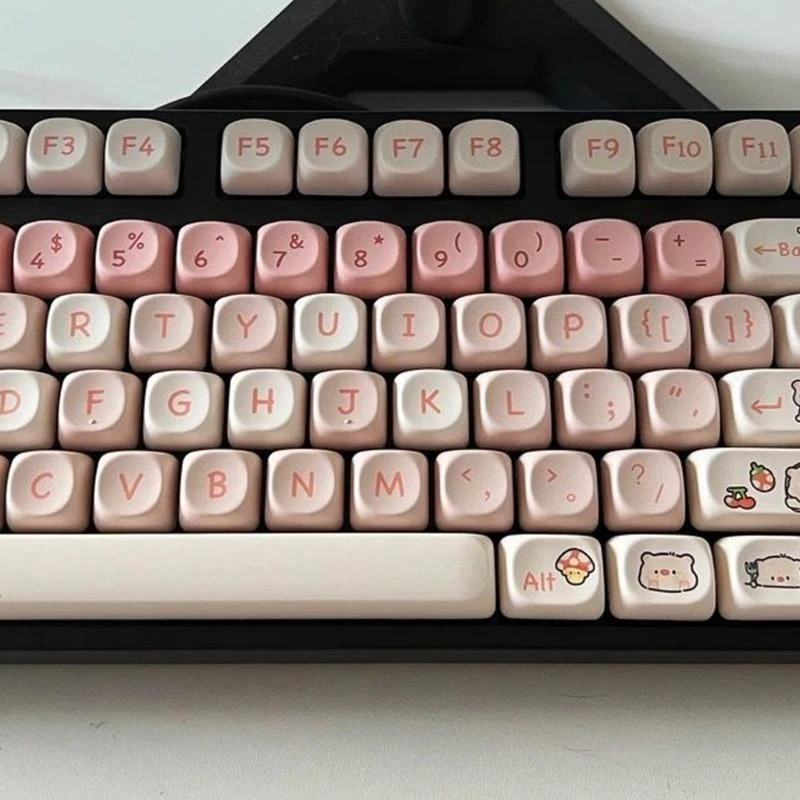 118Keys/Set MOA Profile Customs Pink Pig Keycaps PBT Dye Sublimation Keycaps for Mechanical Keyboards