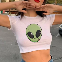 Alien t shirt women harajuku funny Y2K top female streetwear clothing