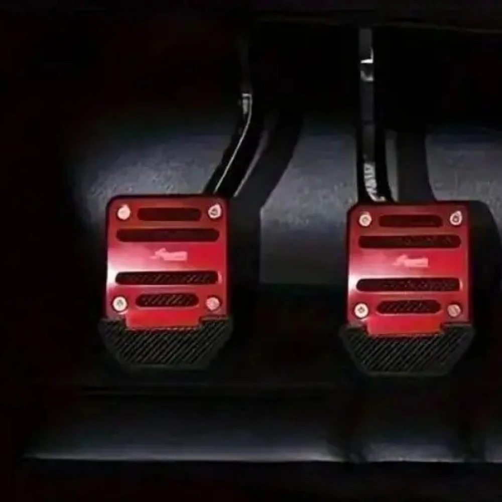 Set copri pedale universale per auto - Kit pad antiscivolo per carburante freno cambio automatico in alluminio