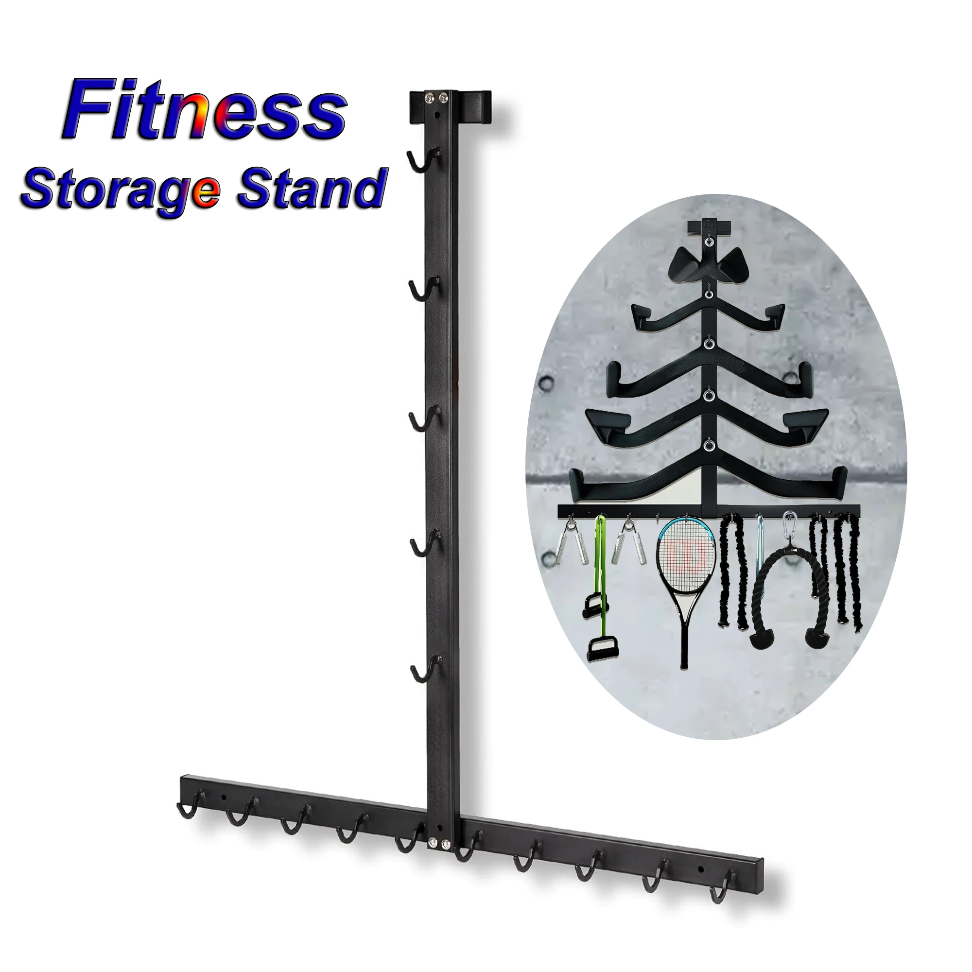 Lat Pull Down Bar Gym Accessory Rack, Lat Pulldown Attachments Cable Storage Rack for Mag Grip Home Gym Fitness