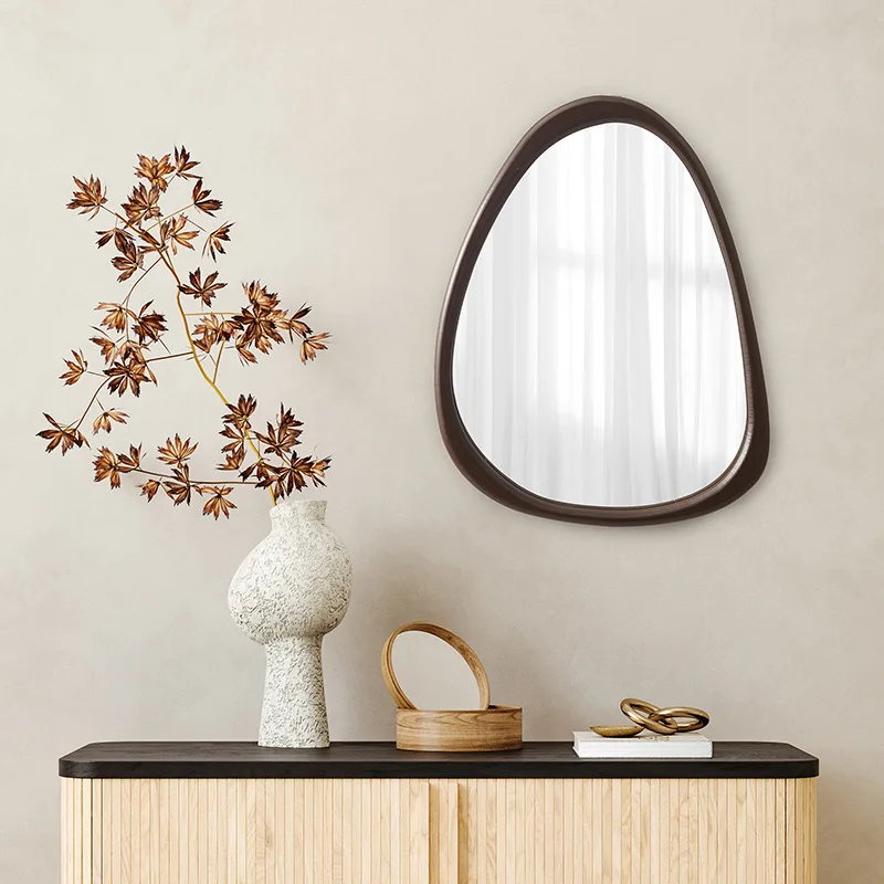 

Irregular Wall Mirror, 15 * 10 inch Asymmetrical Wood Mirrors, Small Wall Mirror, Hanging Vertically and Horizontally. Mirrors