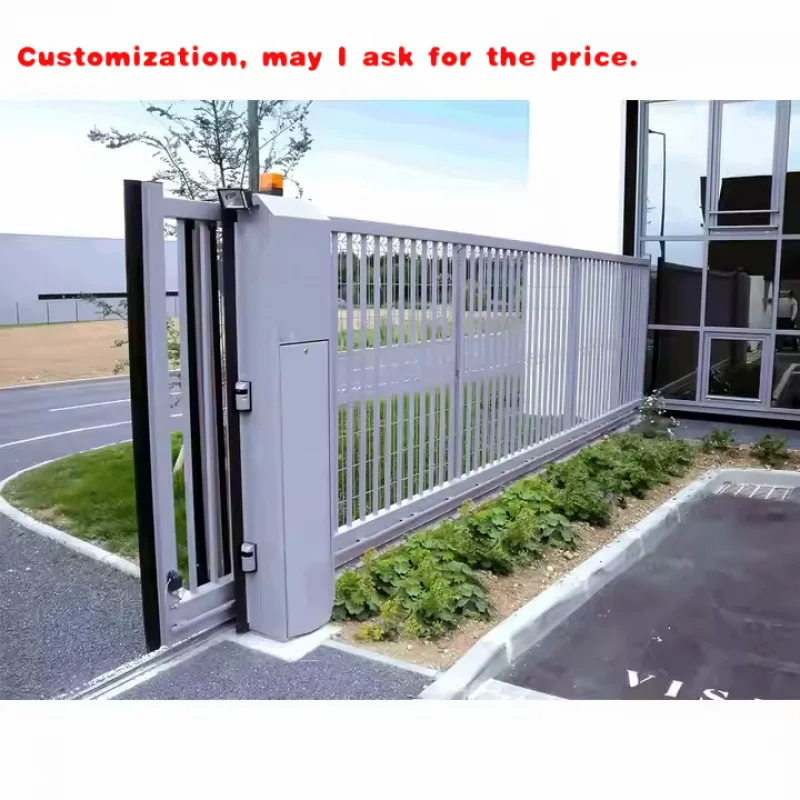 

custom.Modern Aluminum Field Fence Panels Sleek Sliding Gate with Security Features Perimeter 3D Modeling Inc