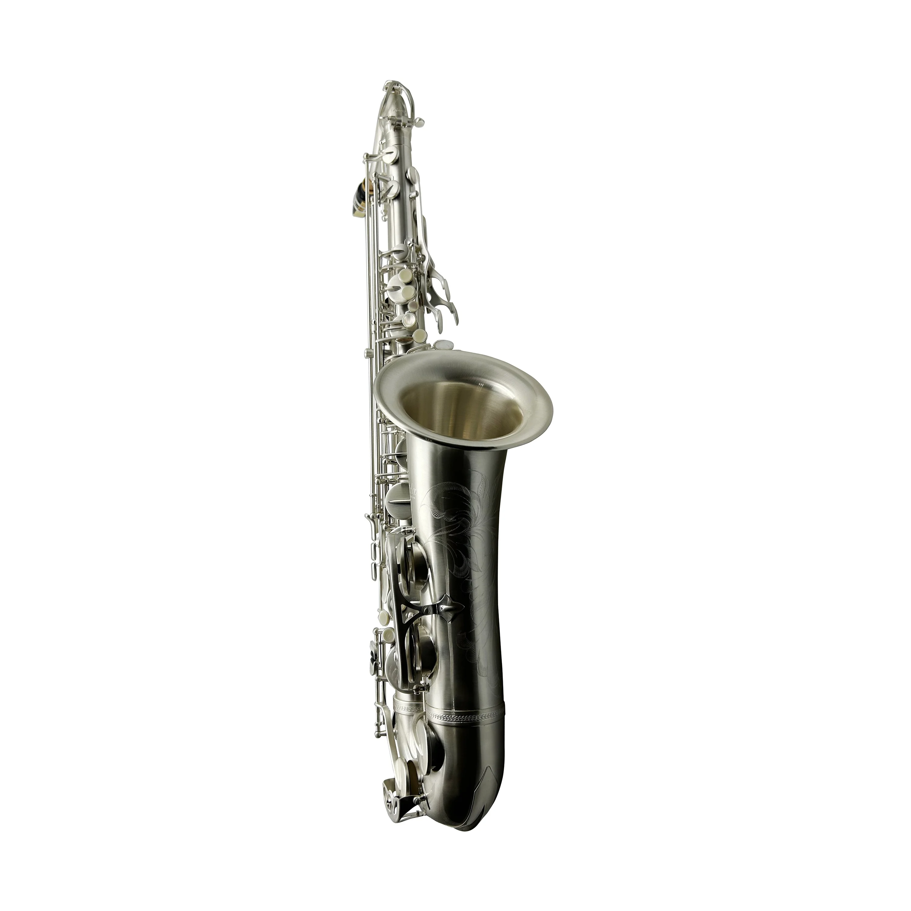 Professional Brass Silk Silver Plated Tenor Saxophone JYTS103SSK BB Tone Adjustable Foldable Woodwind Instrument