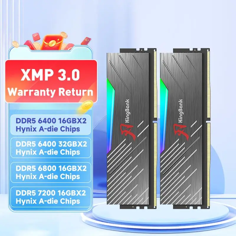 Top DDR5 Hynix A die 6400MHz 6800MHz 7200MHz 16GBx2 32GBx2 32GB 64GB 16gb RAM RGB Memoria Support XMP for PC Desktop