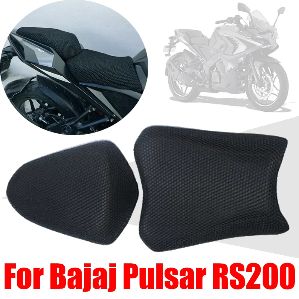 Untuk Bajaj Pulsar RS200 RS 200 aksesori motor sarung jok jaring perlindungan bantalan sarung kursi insulasi panas antiselip