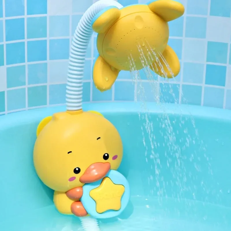 New Bathing Toy Baby Water Game Duck Model Faucet Shower Electric Sprinkler Swimming Bathroom Baby Toy