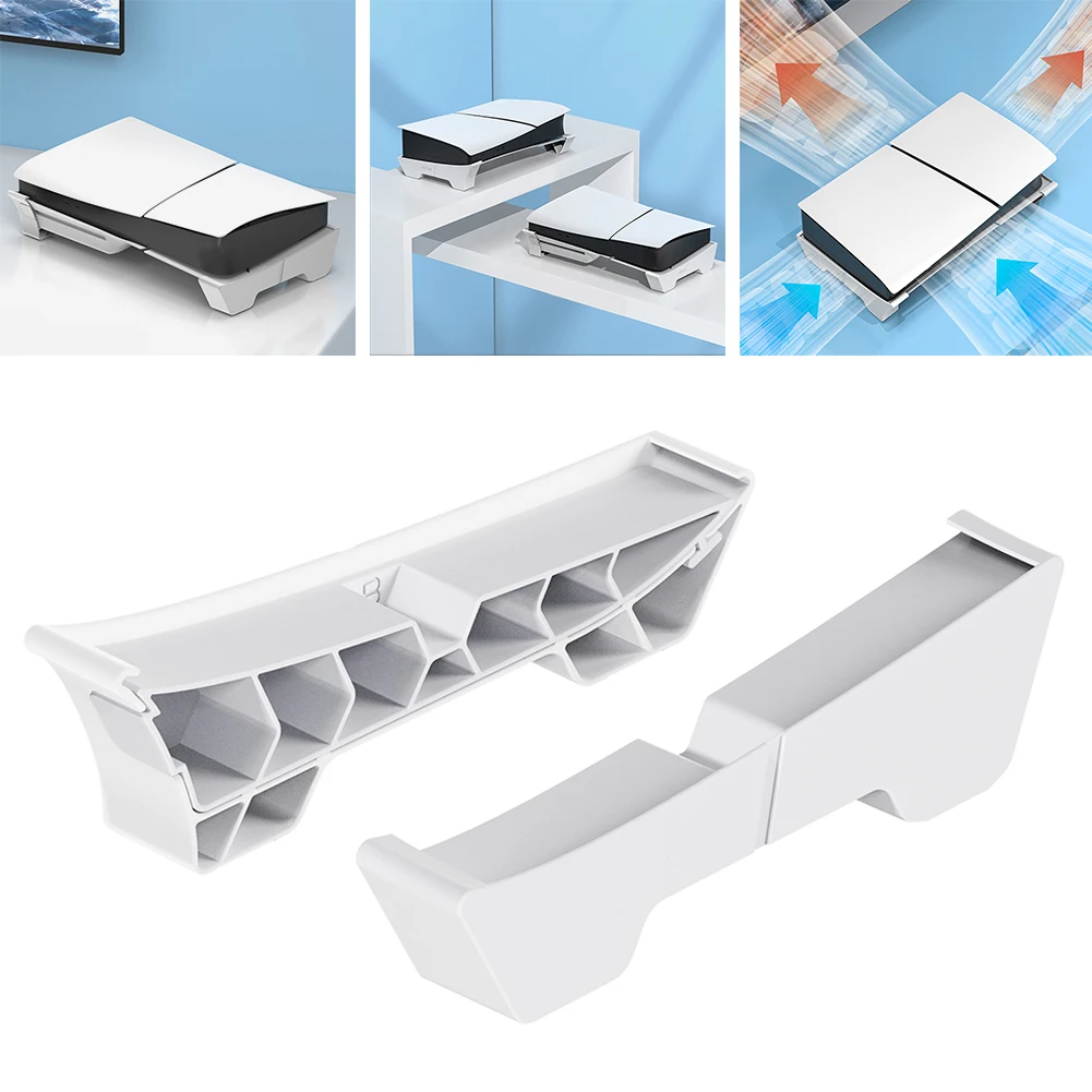 Horizontal Bracket Stand Anti-Slip Cooling Horizontal Base Console Holder for Playstation 5 Slim Disc & Digital Edition