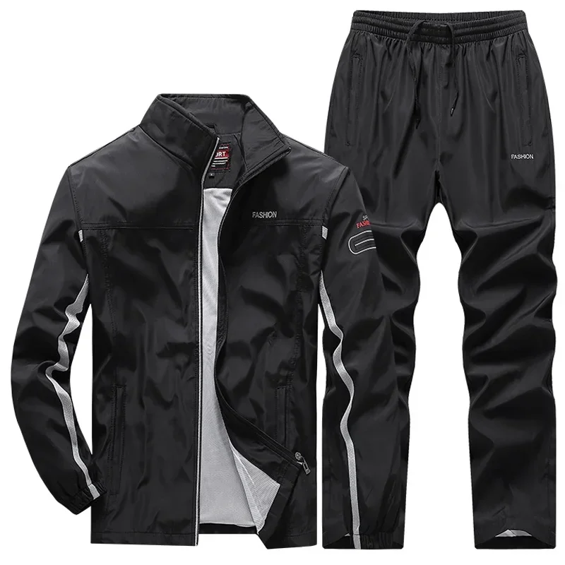 Men\'s Casual Tracksuit Long Sleeve Gym Running Jogging Sweatsuit Athletic Sports Set Outdoor Jackets+Pants Basketball Track Suit