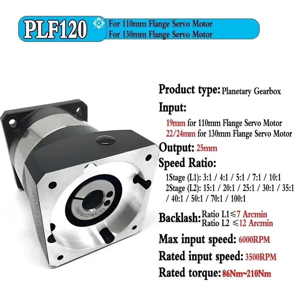 High Precision Nema23 Nema34 Planetary Reducer  Ratio 5:1 10:1 for 60mm 80mm 90mm 110mm Servo Motor Reducetion Gearbox Gear