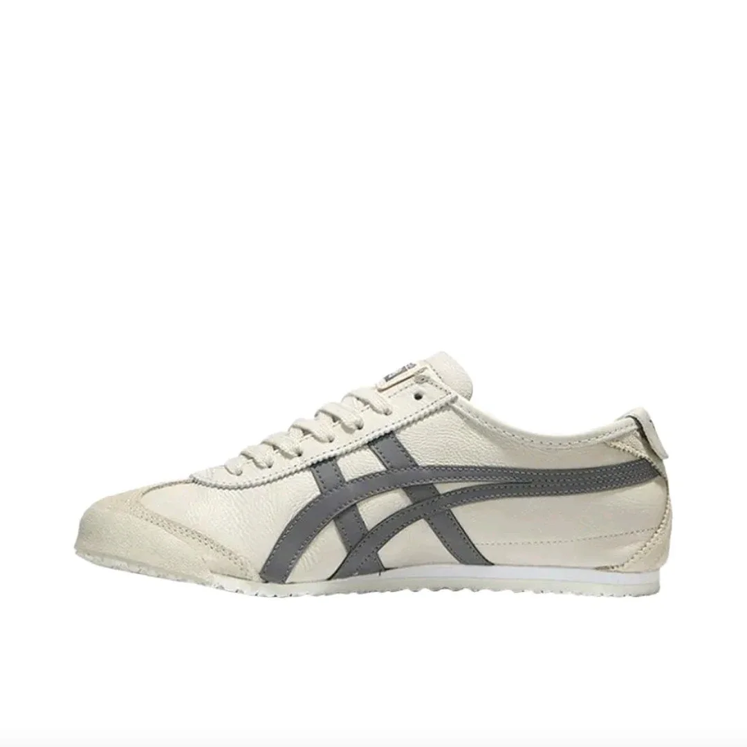 أحذية Onitsuka Tiger MEXICO 66 للرجال والنساء للتزلج، نمط الحياة، أحذية رياضية شعبية، أبيض/رمادي #2