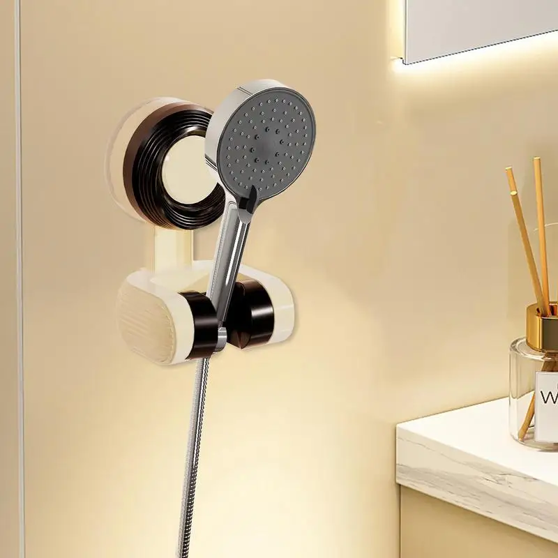 Shower Head Bracket Holder For Shower Head Hand Held Relocatable Adjustable Connector With Suction Cup Attachment For Bathtub