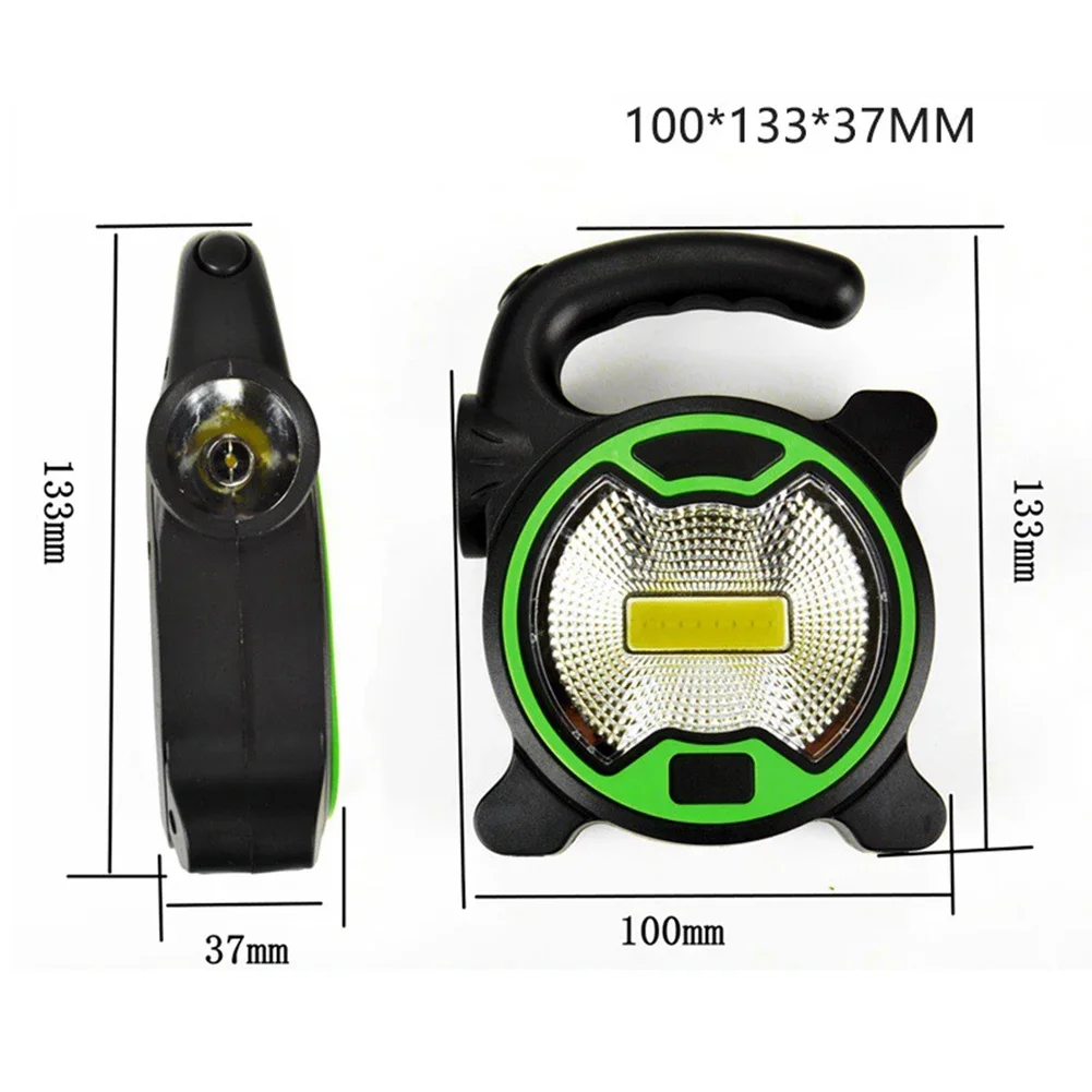 Battery Powered Portable COB LED Work Light Handheld Lantern Flashlight Outdoor Tent Camping Lights with Handle Without Battery