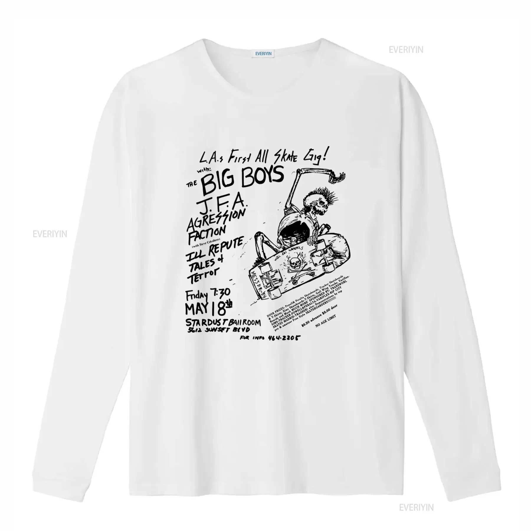 Big Boys JFA Aggression Faction Vintage Flyer Skate Gig T shirt Retro Punk Rock Style vintage Washed Stylish streetwear fashion