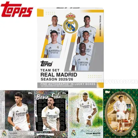 2025-26 Topps Real Madrid Team Box Ball Tournament Merchandise First Team  Player Merchandise Autographed Cards