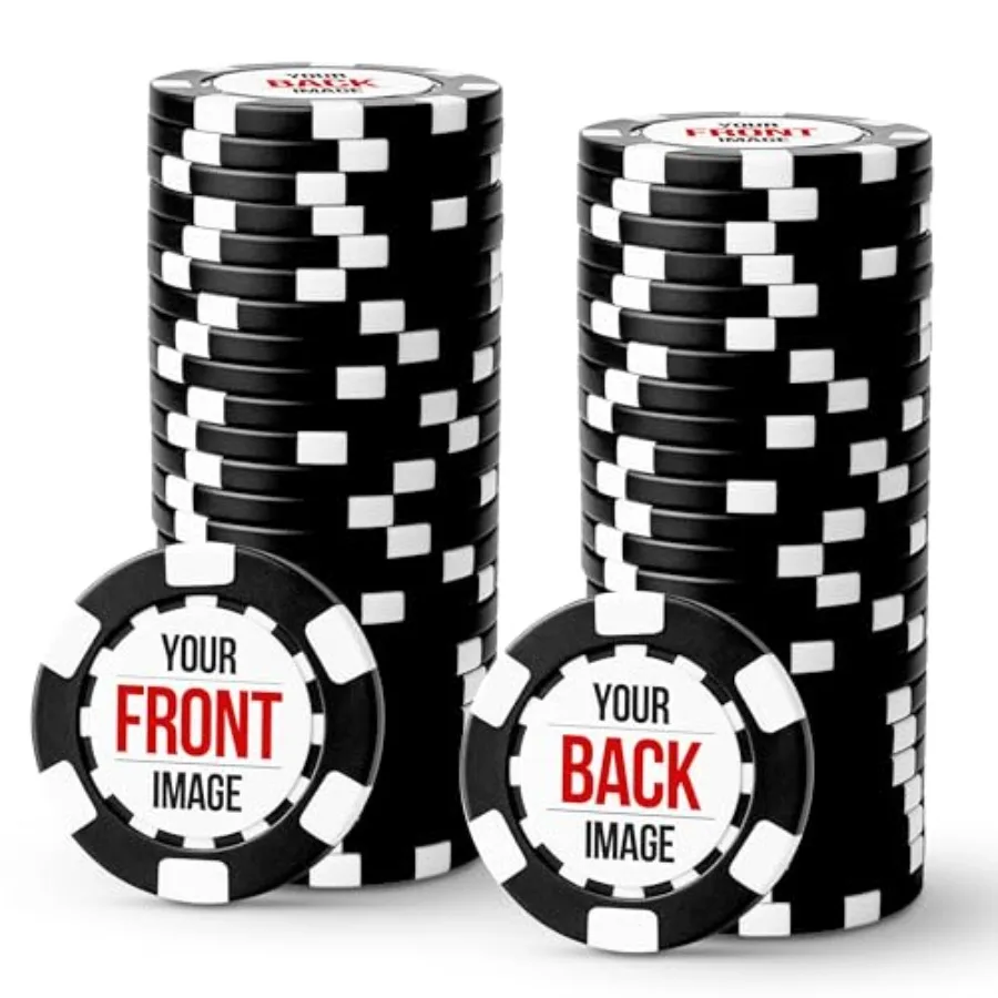 

Custom Poker Chips for Gaming Events 50 100 200 or 500 Pieces Durable Acrylic with Full Color Printing Personalized with Logo a