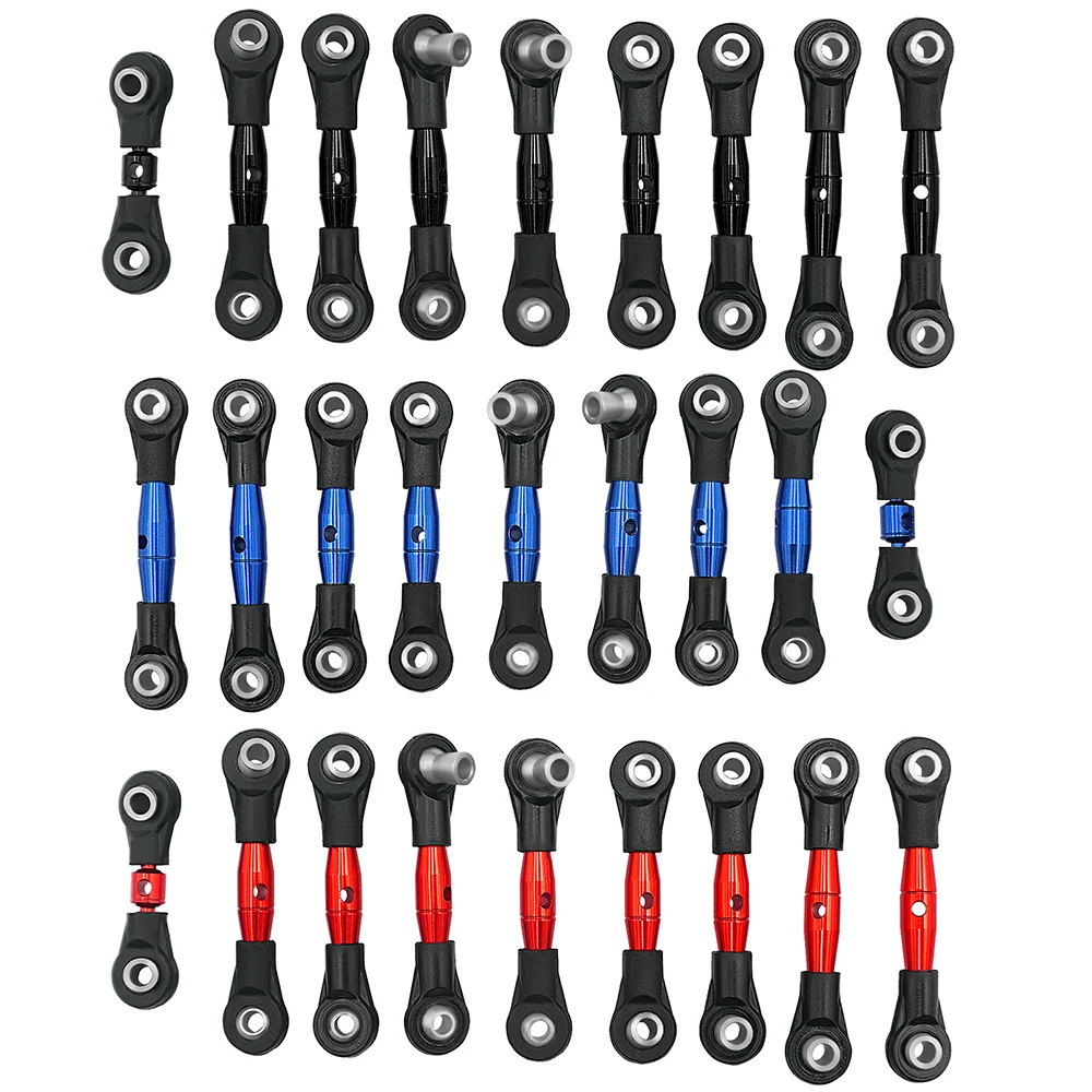 AXSPEED 9Pcs Metal Linkage Steering Link Rod Set for 1/10 Scale 4-Tec 2.0 VXL AWD Chassis #83076-4 RC Car Model Upgrade Parts