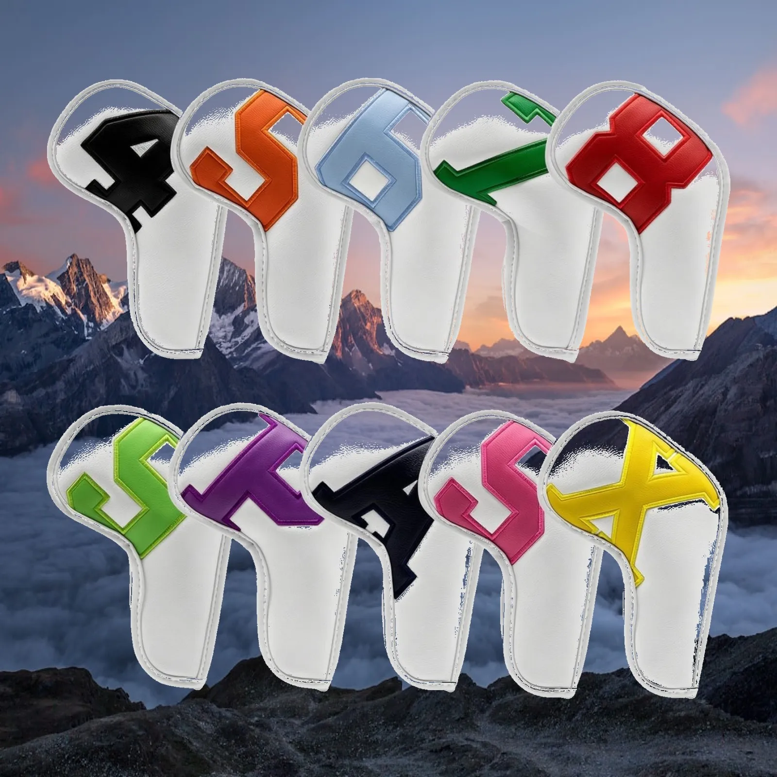 Complete Golf Iron Cover Set with Number Labels for Easy Identification and Club Safety