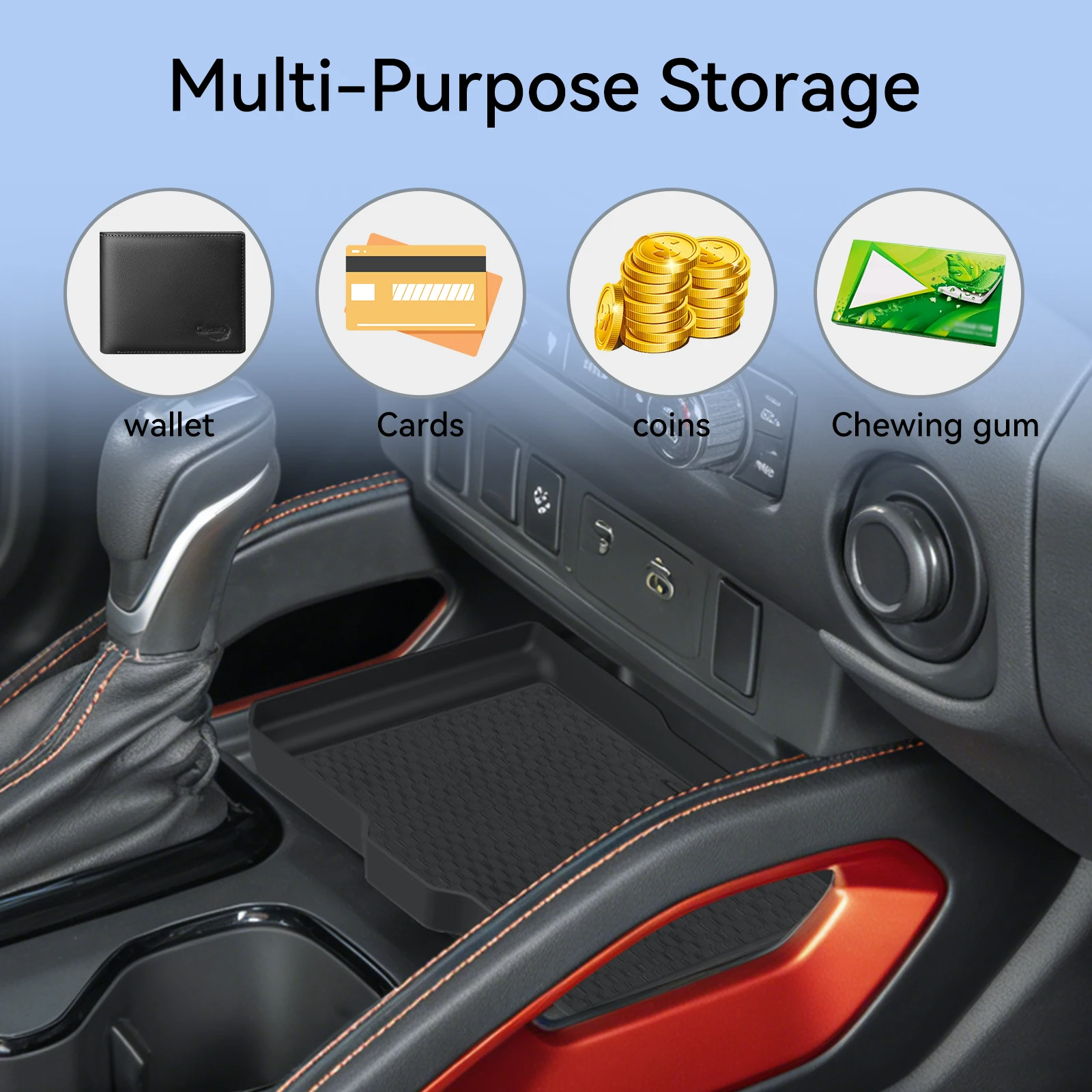 ZUNDUO for Nissan Frontier 2026 2022-2025 Central Control Storage Tray Automobile Interior Accessories Black