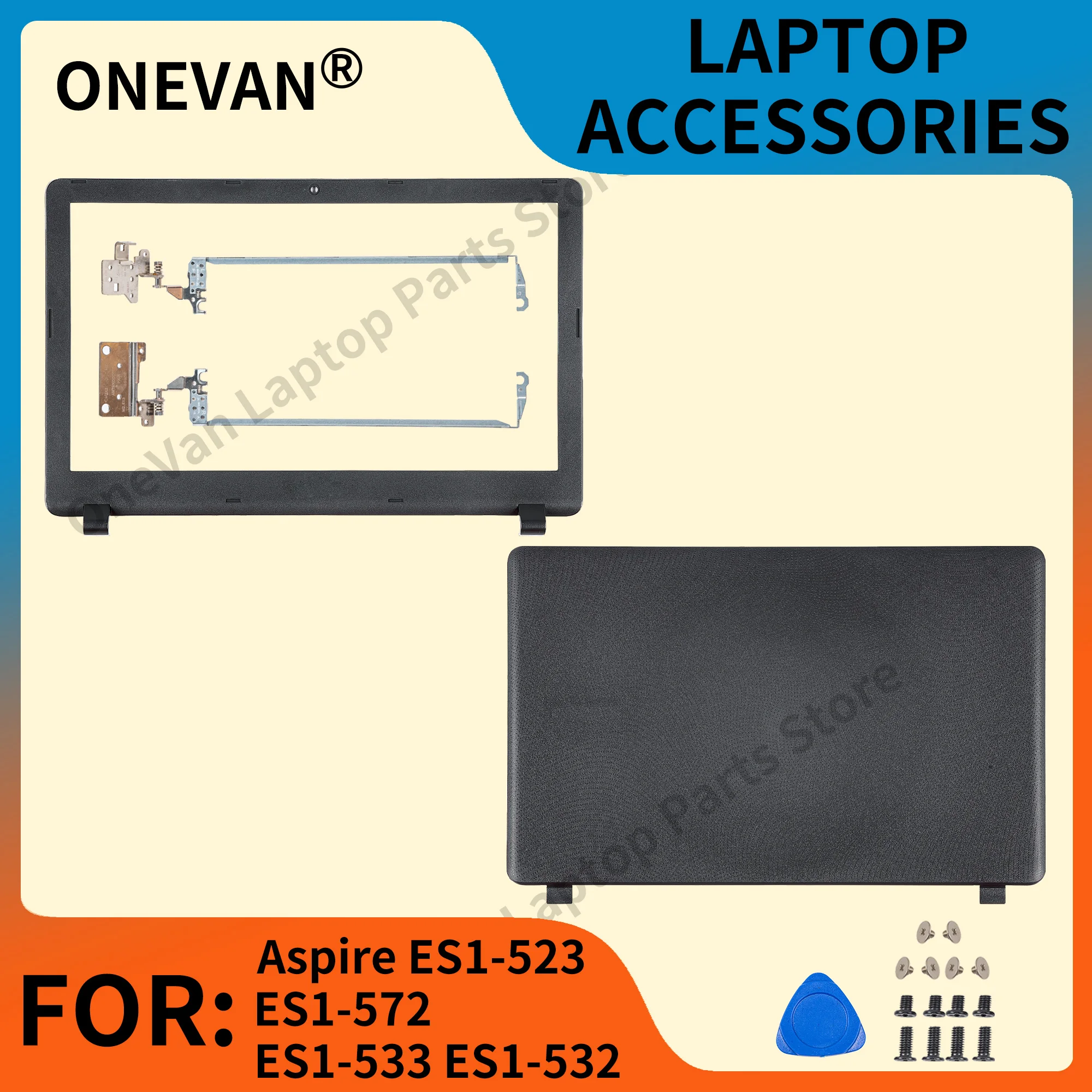 New Laptop Case For Acer Aspire ES1-523 ES1-572 ES1-533 ES1-532 LCD Back Cover LCD Front bezel hinges 523 572 Cover Black