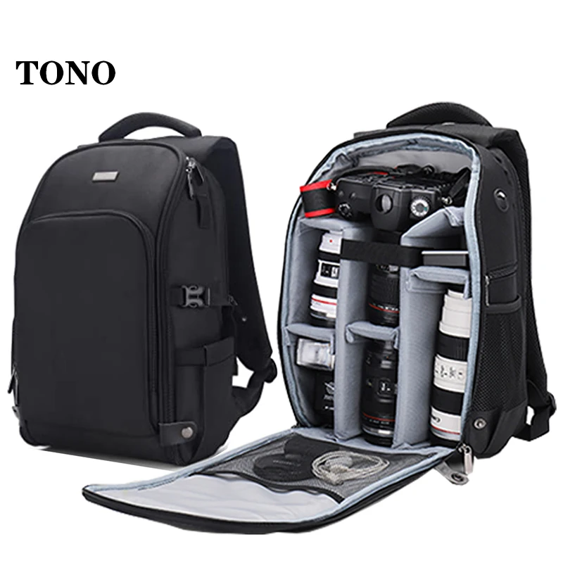 TONO DSLR Mirrorless Camera Bag Waterproof Shockproof Large Capacity Digital Backpack For Canon Nikon Sony Hot Sale New Arrival