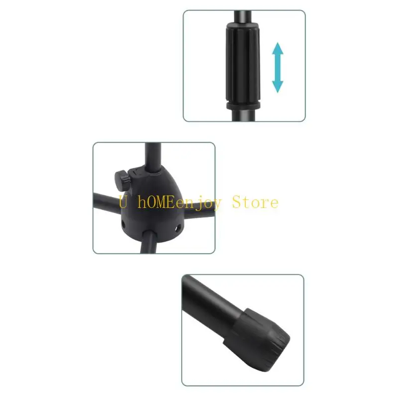 B0KF Multipurpose Mic Stand Support Rack With Expandable Height From 18.5-31.5inch For Indoor Outdoor Event