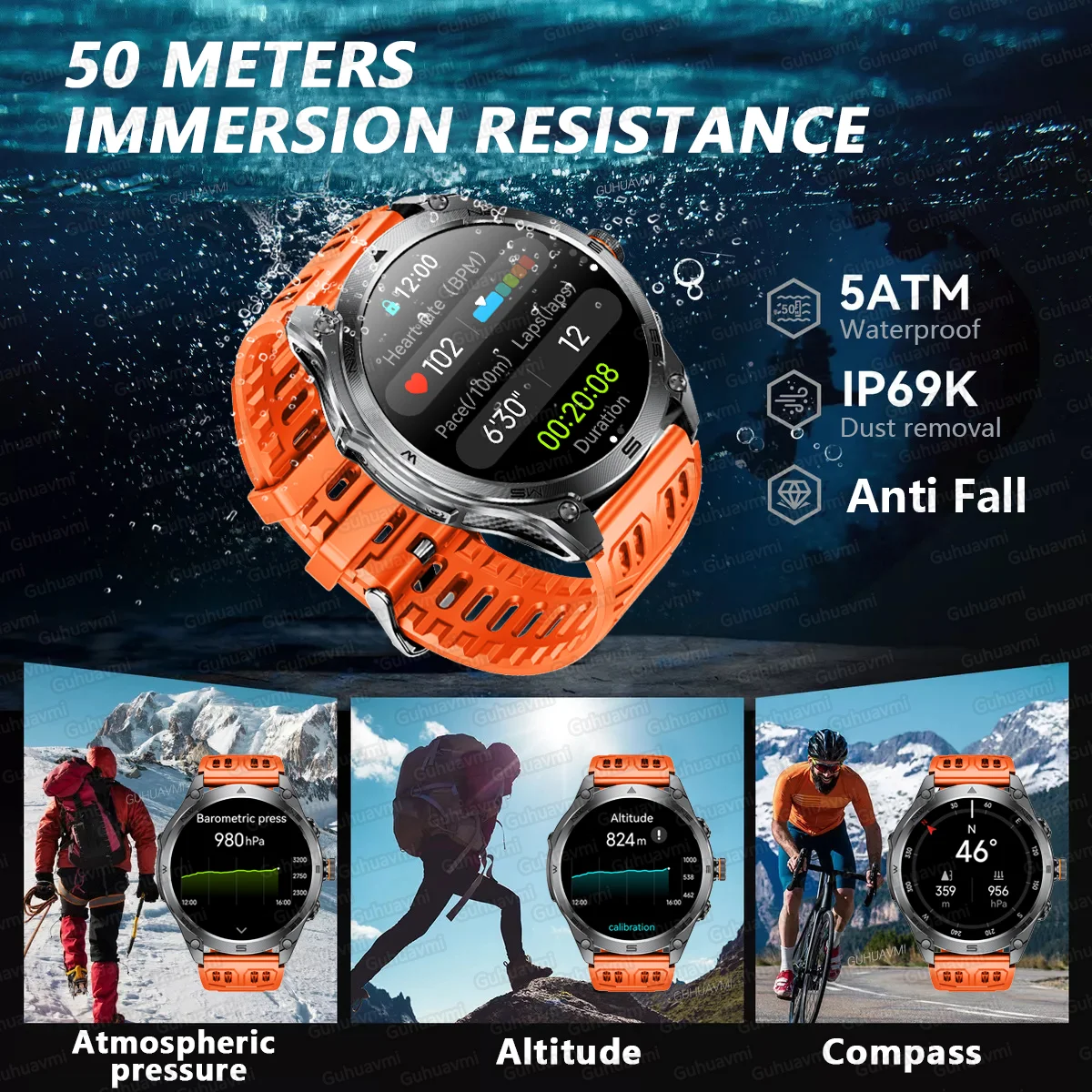 New For Xiaomi T-Rex 3 GPS Smart Watch 1000mAh Battery 170+Sport Modes IP69K Waterproof Compass Military Grade Smartwatches 2025 - Image 2