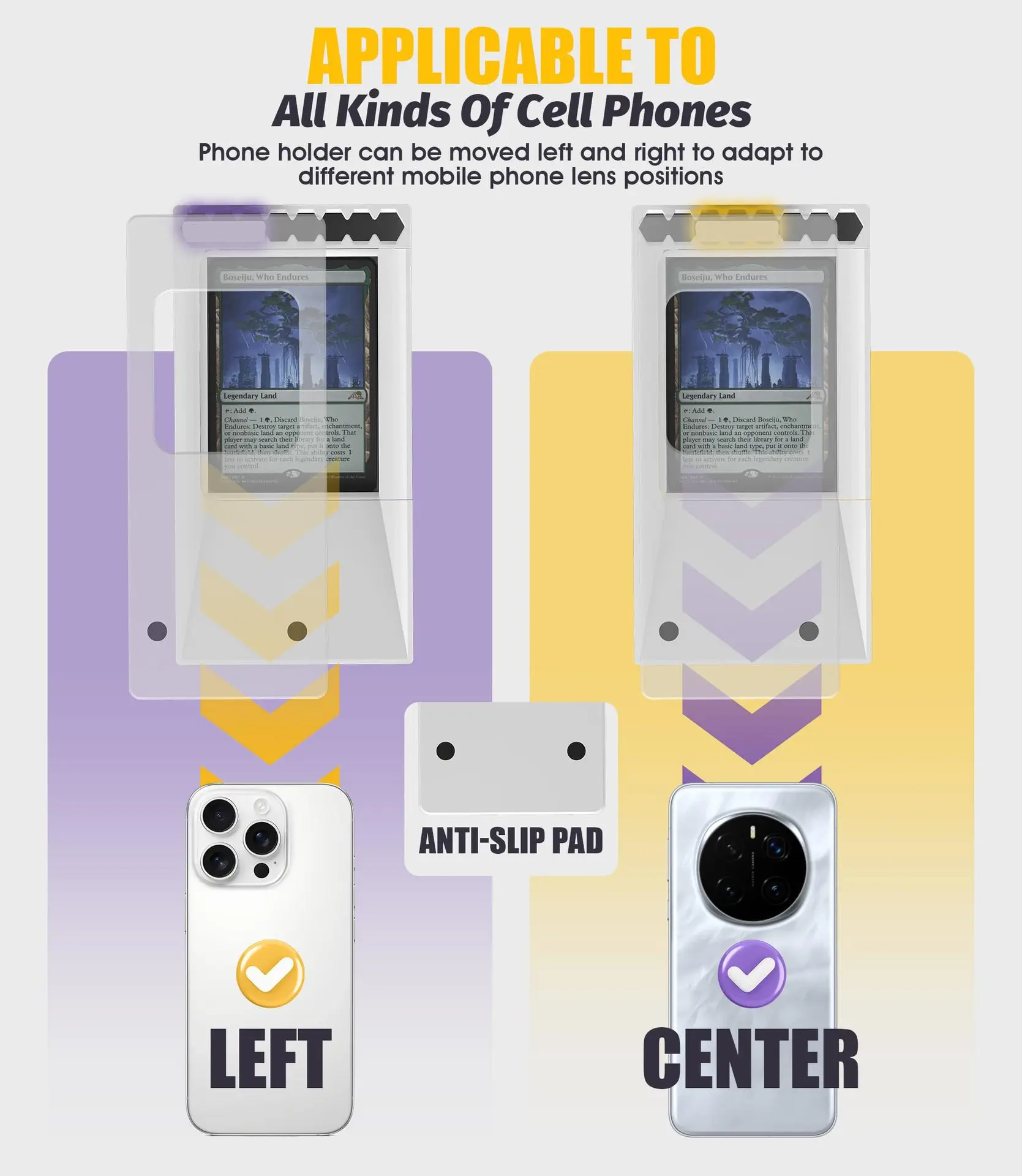 AQzxdc カードスキャナー電話ホルダー Manabox カードクイックスキャナースキャンスタンド標準サイズのトレーディングカード用引き出し式カードスロット付き