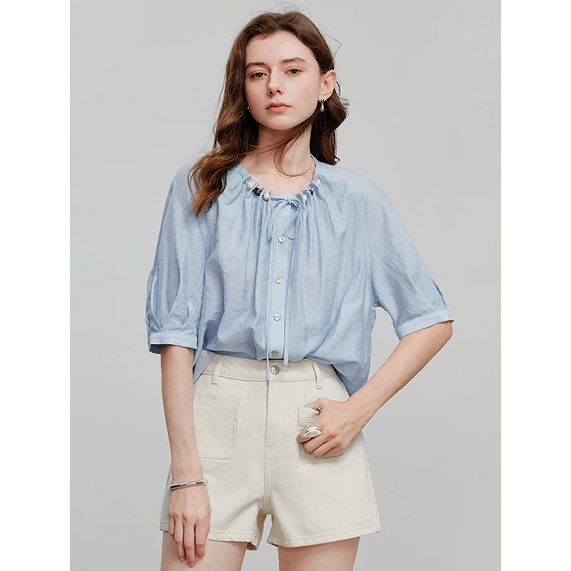 TOYOUTH Women Blouse Shirt 2025 Summer New Shirt 8522004 - Image 3