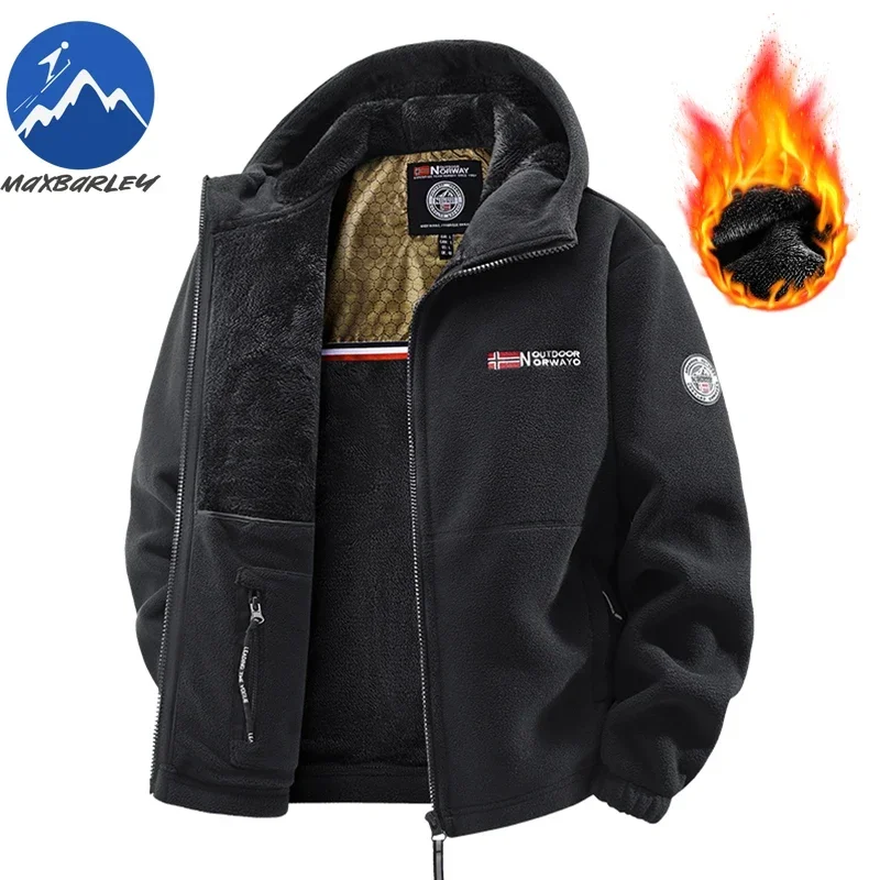 Autumn and Winter New Retro Trendy Jacket Men's Double Sided Polar Fleece Business Leisure Outdoor Couple Coat Top