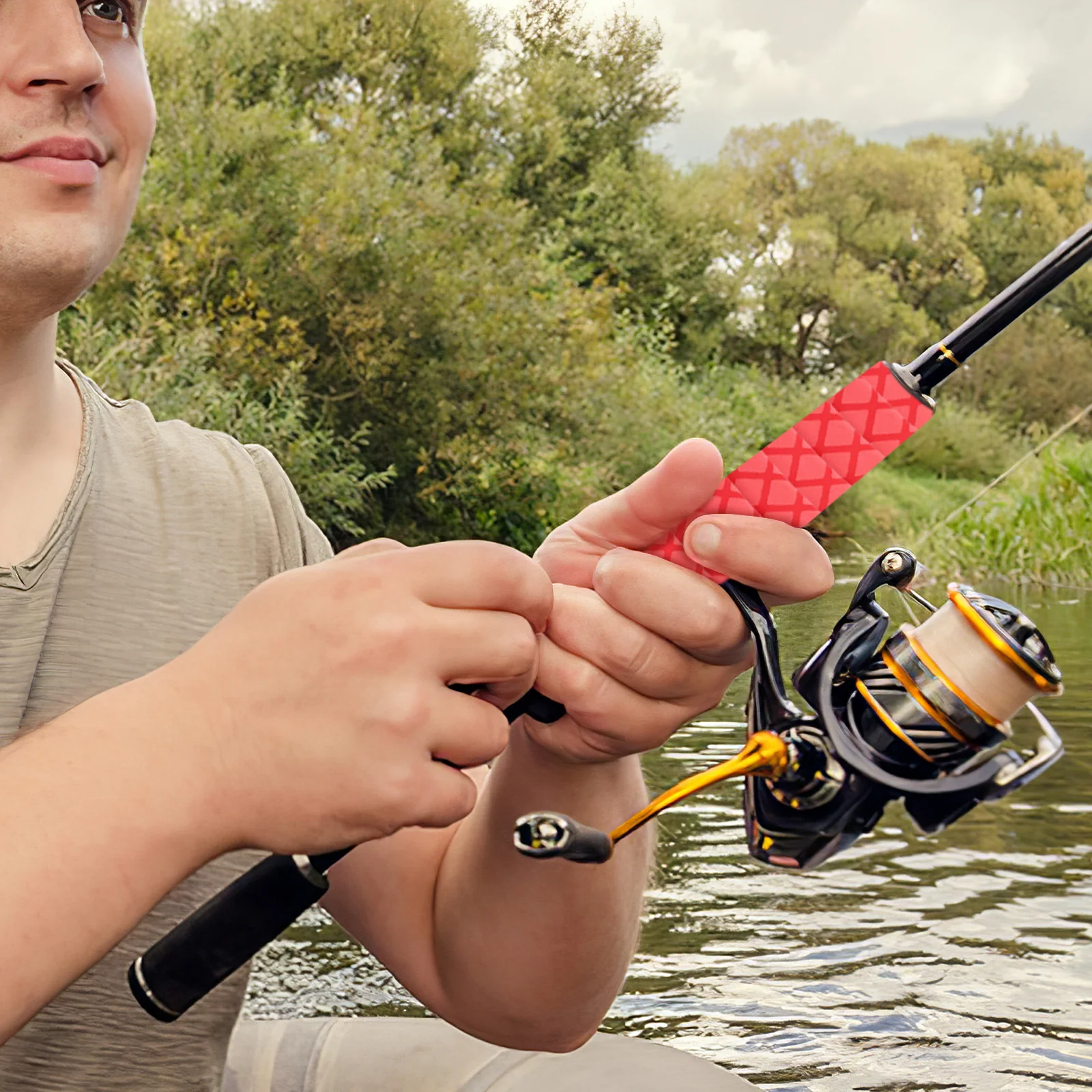 

5Pcs Anti Slip Fishing Rod Heat Shrink Tubing Sweat Absorbent Handle Sleeve Protective Grip Wrap Fishing Pole Rod Wraps