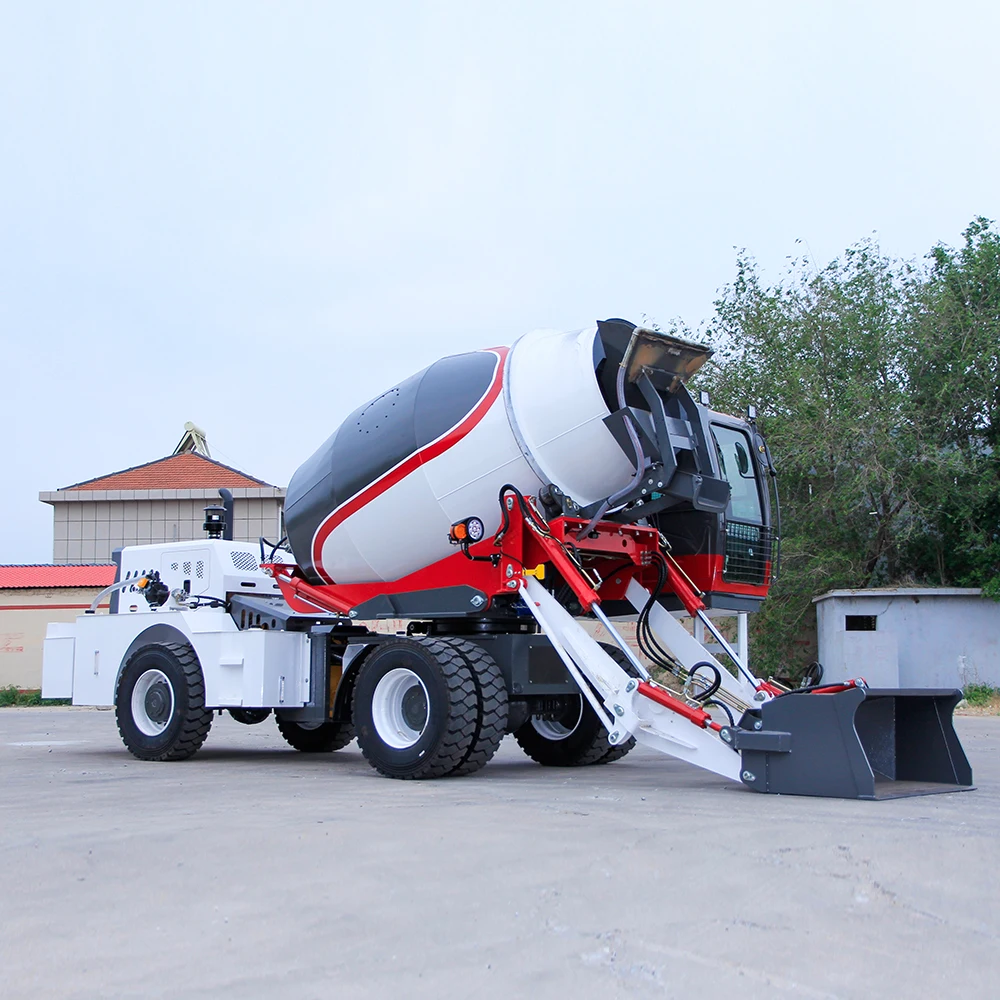 Concrete Mixer Trucks Portable Mobile Self Loading Concrete Mixer Machine With Pump