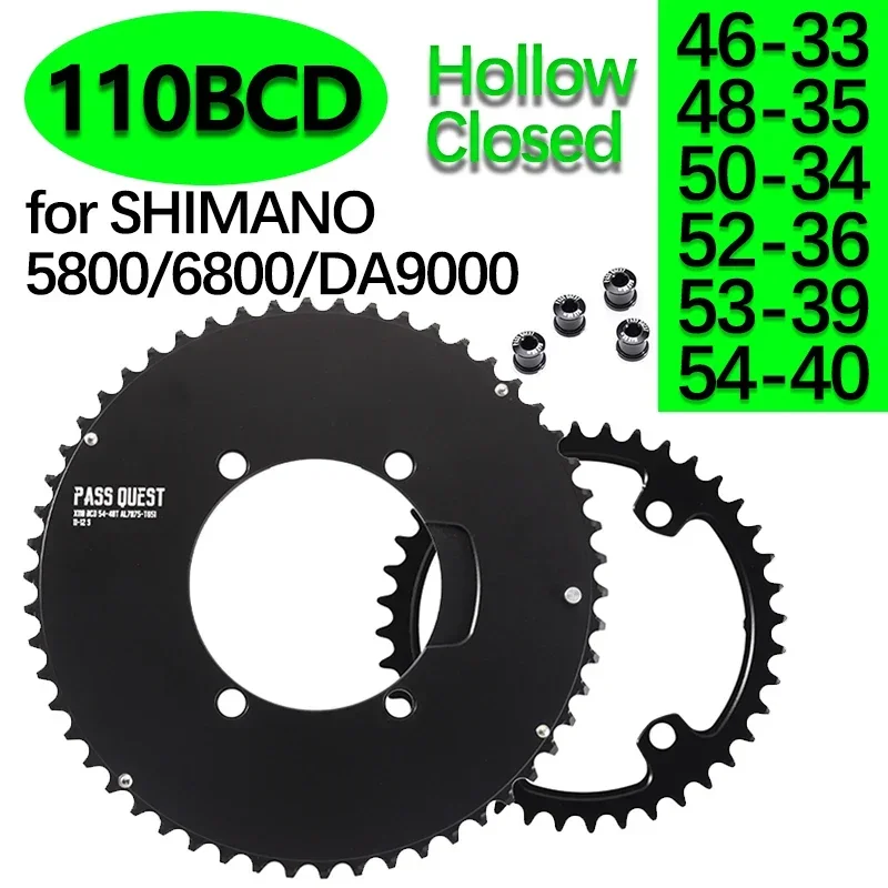 Chainring 110bcd 4 Bolt for Shimano 5800 6800 DA9000 MTB Double Chainring Crankset 46/33T 48/35T 50/34T 52/36T 53/39T 54/40T