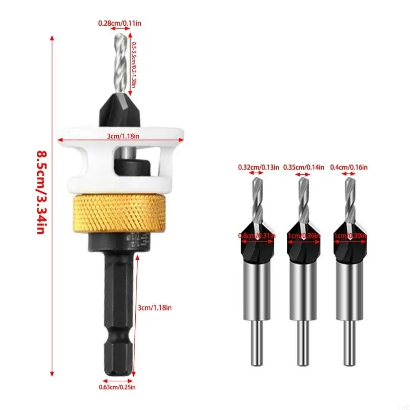 Strumento per lavorazione del legno regolabile per trapano per contromissione per le falegnami per hobbisti C7AC