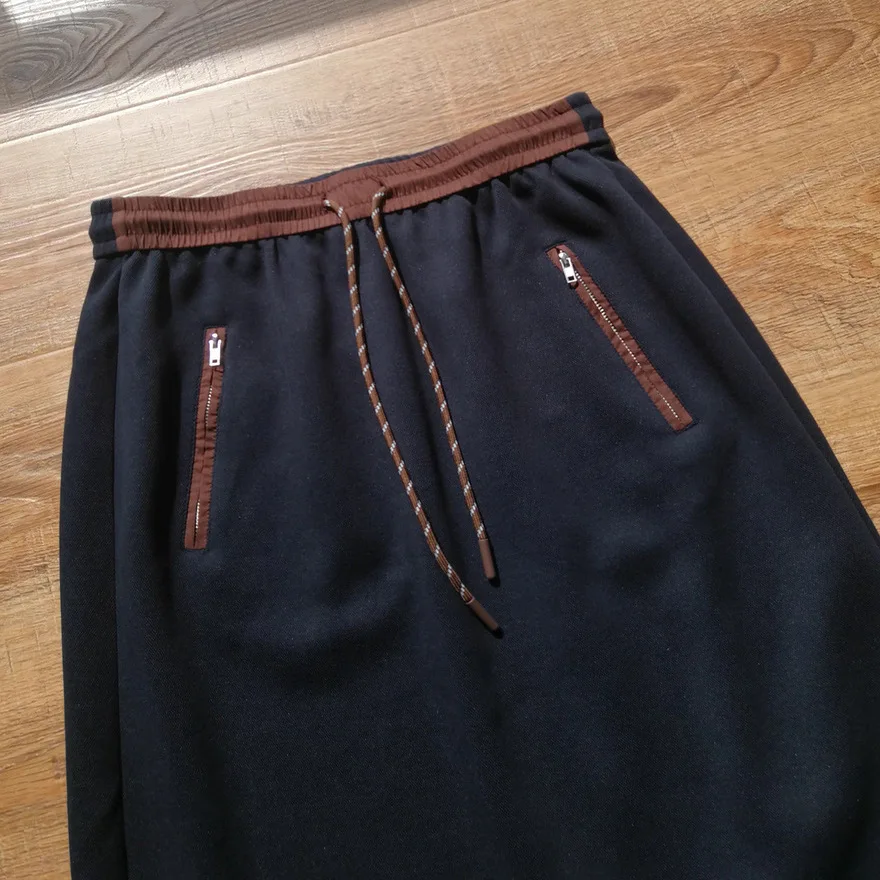 Casual Mid-Length Asymmetrical Color Blo Elastic Waist Skirt Women's Autumn Winter Faion Breathable PVC Straight Cut Skirt