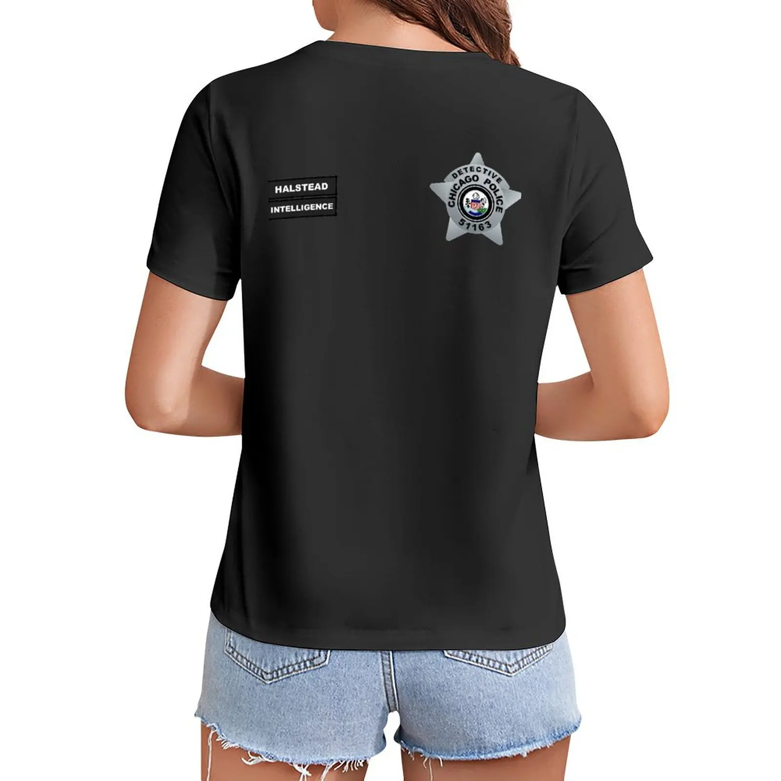 

CHICAGO P.D - DETECTIVE JAY HALSTEAD - INTELLIGENCE BADGE VEST T-Shirt quick drying funnys customizeds Women's t-shirt