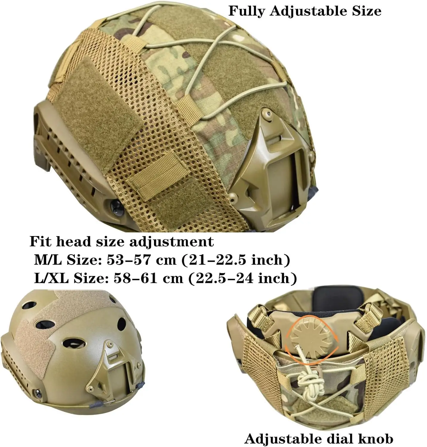 Airsoft Fast Helmet Set with Military Headset &  Helmet Cover Memory Foam Protective Pad Complete set of helmet rail accessories
