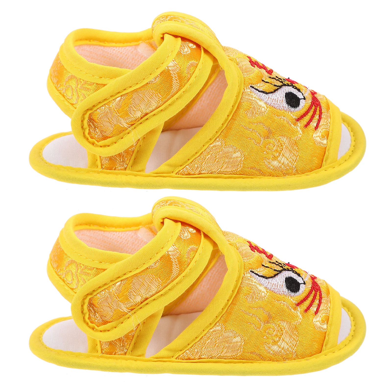 12 قطعة 1 زوج صنادل الرضع السنة الصينية الجديدة النمر رئيس الأحذية لينة الحرير تنفس طفل رضيع المشي الأحذية الفتيات حديثي الولادة #6