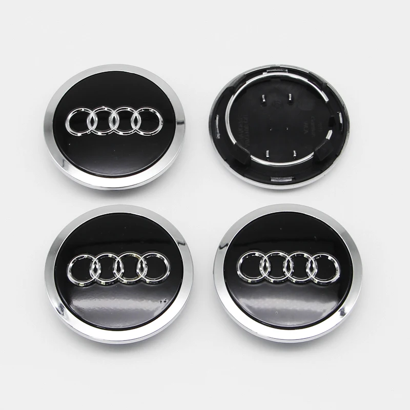 Tapa central de rueda de estilo de coche, insignia para Audi TT B5, B6, B7, B8, 8P, 8V, 8L, C6, C7, 4F, A1, A3, A5, A6, Q3, 4 piezas, 60mm, 61mm,