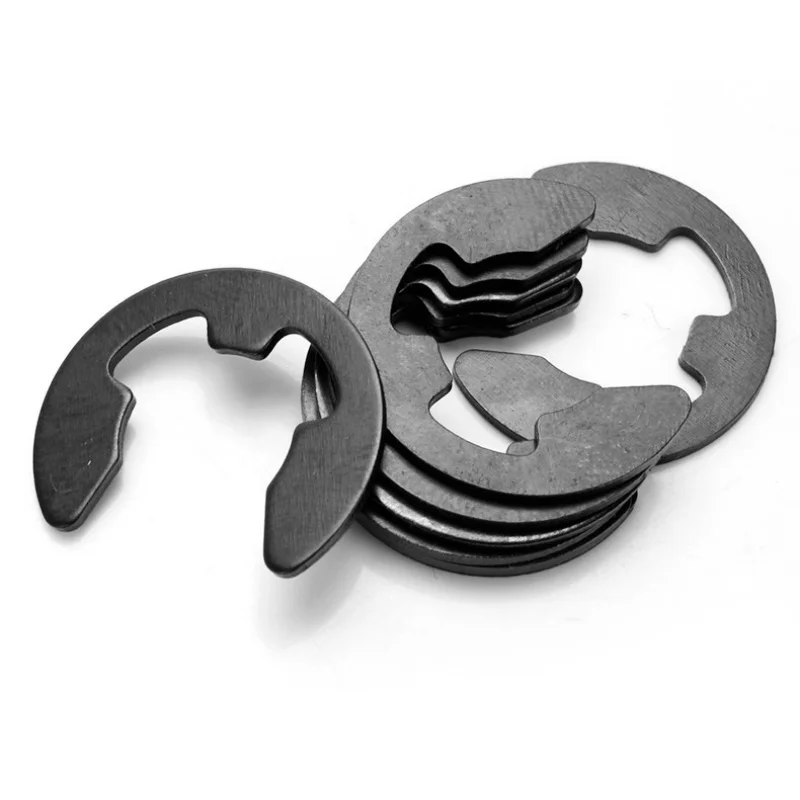 Black E-Clip Circlip Retaining Ring Washer M1.2 M1.5 M2 M2.5 M3 M4-M24 Mn Steel Shaft Snap Fastener