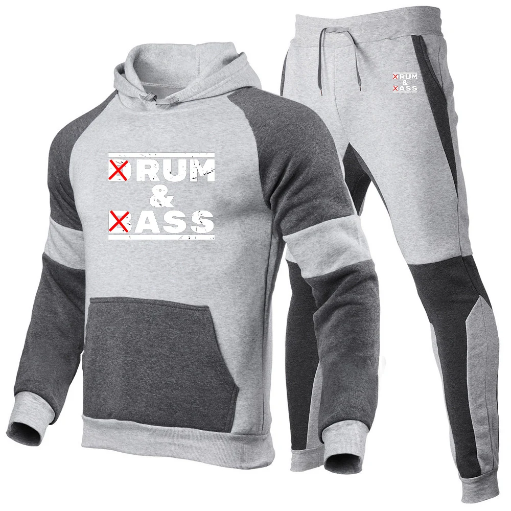 Drum & Bass Lovers Rum & Ass Funny Quote Men's Fashion Spring And Autumn Solid Color Pullover Comfort Hoodies Pants Suits